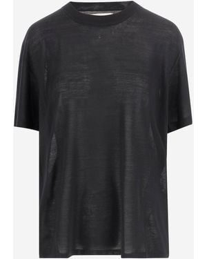 ARMARIUM Wool T -shirt Met Logo - Zwart