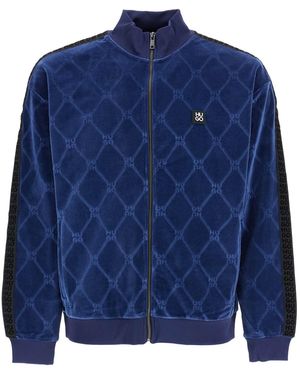 HUGO Dunkelblauer Samt hoher Kragen Reißverschluss Schlanker Fit Sweatshirt