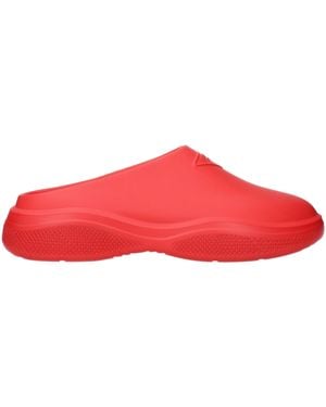 Prada Ciabatte E Zoccoli Mellow Uomo Gomma Rosso - Red