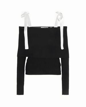 ROTATE BIRGER CHRISTENSEN 'Long-Sleeved Off-Should - Black