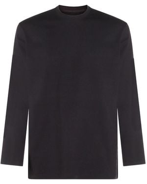Y-3 Logo Baumwoll -T -Shirt - Blau