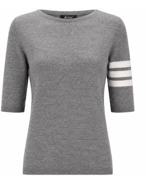 LA ROSE 3/4 Merino Wool Knitwear - Grey