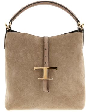 Tod's Mini-Beuteltasche "T Timeless". - Braun