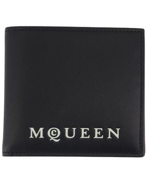 McQueen Bi Fold Cc -kaartkoffer Alexander Mc Queen Leather Black - Zwart