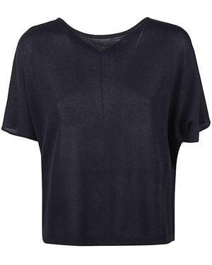 Base London Cotton Blend Top - Blue