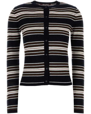 MM STUDIO Embroidered Silk Blend Piombo Cardigan - Black