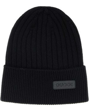 Gucci Logo Beanies Hat - Black