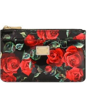 Dolce & Gabbana Portemonnee Met Dauphine Rose Print - Rood