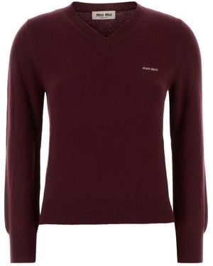 Miu Miu Virgin Wool Jumper - Purple