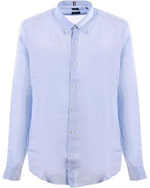 BOSS Camicia Di Lino - Blu