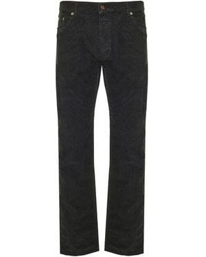 Saint Laurent Jeans de jambe droite en velours côtelé - Noir