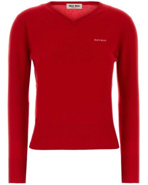 Miu Miu Cashmere Jumper - Red