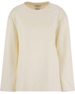 Max Mara Berma Silk And Cotton Sweatshirt - Natural