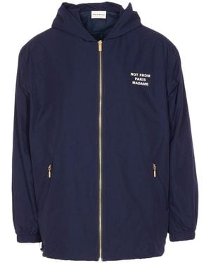 Drole de Monsieur La Veste Capuche Slogan - Blue