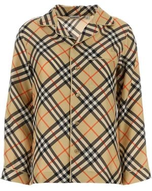 Burberry Embroidered Silk Shirt - Metallic