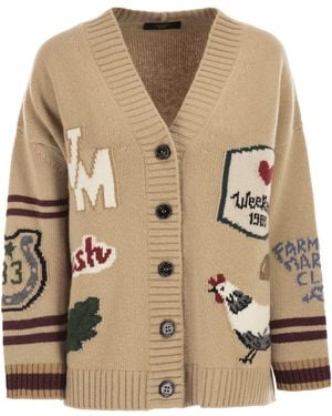 Weekend by Maxmara Belgio Over-Cardigan aus Wollgarn - Natur