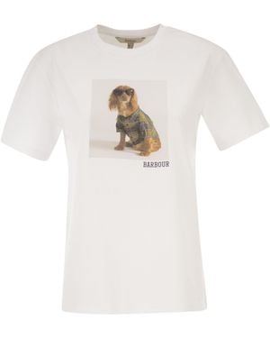 Barbour Marine Katoenen T-shirt Met Print - Wit