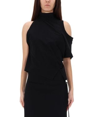 Courreges Asymmetrical T-Shirt - Black