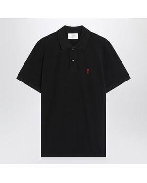 Ami Paris Ami De Coeur Polo Shirt - Black