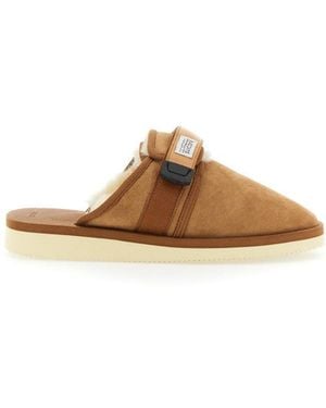 Suicoke Suede Slip-On Ciabatta M2Ab - Brown