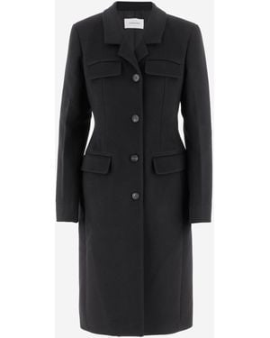 Ferragamo Single Breasted Shaped Coat - Black