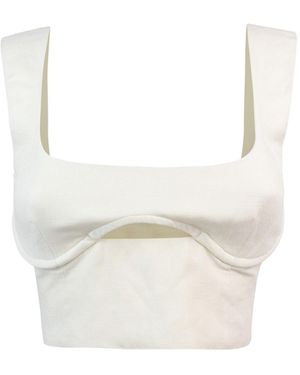 Patrizia Pepe Top schnitt Bianco aus - Weiß