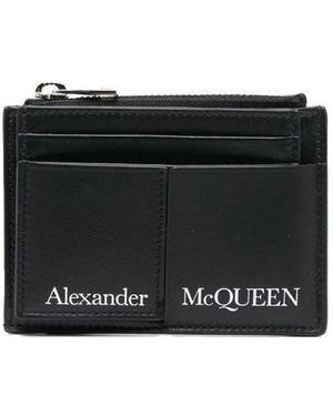 McQueen Kartenetui Mit Logo-Print - Schwarz