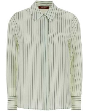 MM STUDIO Printed Silk Flirt Shirt - Green