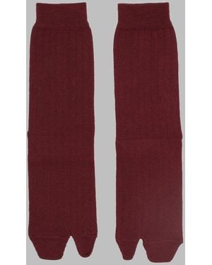 Maison Margiela Knit Toe-Detail Socks - Purple