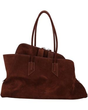 The Attico La Passeggiata Suede Medium Tote - Brown