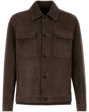 SANTORO Suede Jacket For - Brown