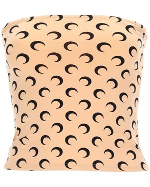 Marine Serre Moon Bustier Top - Natural