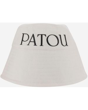 Patou Baumwollschaufelhut mit Logo - Weiß
