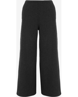 Bruno Manetti Wool And Cashmere Knit Trousers Virgin Trousers - Black
