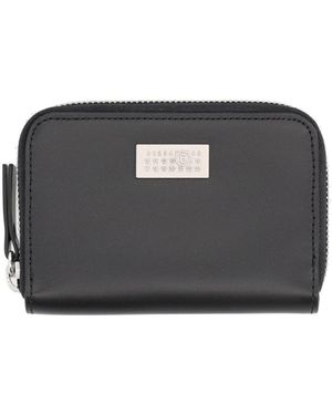 MM6 by Maison Margiela Numeric Leather Zip Wallet - Black
