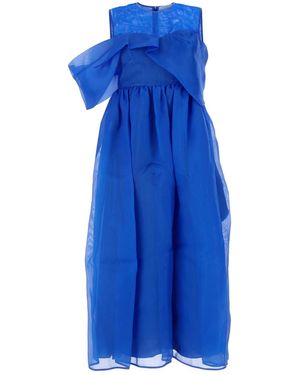 Cecilie Bahnsen Electric Blue Seiden Sidney Kleid - Blau