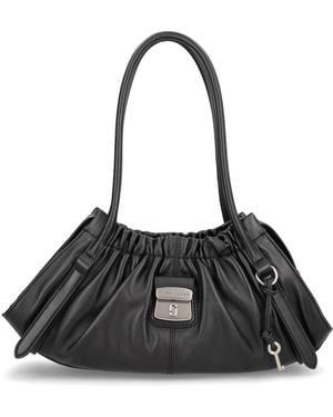 Marc Jacobs Satchel Bag The Cristina Medium Leather Shoulder - Black