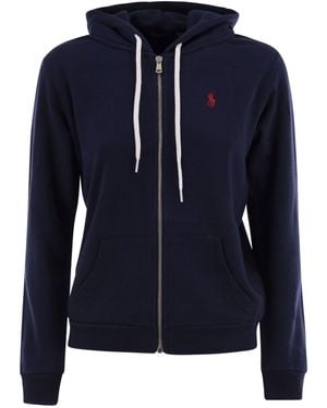 Polo Ralph Lauren Hoodie Con Zip - Blu