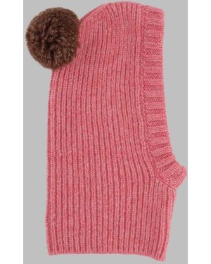 Emile Et Ida Girls' Cosy Wool Hood Snood Hat - Pink