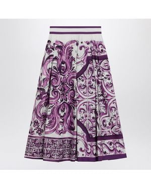 Dolce & Gabbana Maiolica Print Skirt - Purple