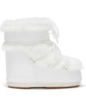 Moon Boot Damenstiefel Mit Fellfutter - Weiß