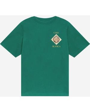 CASABLANCA Bedrucktes Baumwoll-T-Shirt - Grün