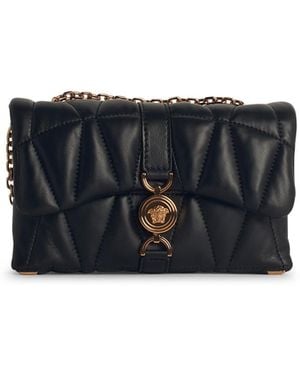 Versace 'Cleo' kleiner schwarzer Lear -Crossbody -Tasche