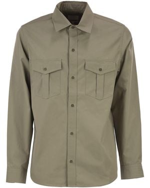 A.P.C. Utility-Hemd aus Baumwolle mit aufgesetzten Taschen - Grün