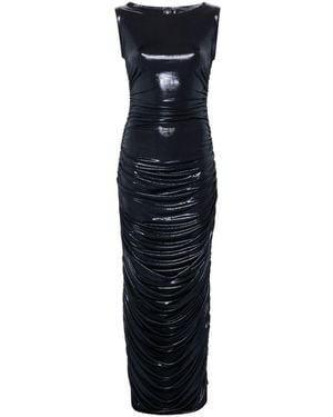 Norma Kamali Maxi-Jurk Met Gesmockt Detail - Blauw