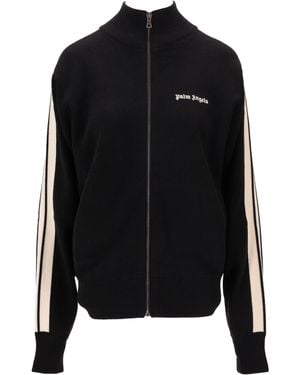 Palm Angels Classic Logo Knit Track Jkt Black Off - Schwarz