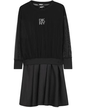 DKNY 2 in 1 Kleid mit Logo - Schwarz