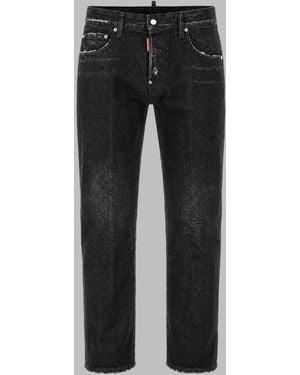 DSquared² Jeans Five-Pocket Denim Cotton Pants - Black