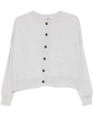 Base London Basic-Cardigan aus Leinen- und Baumwollmischung - Weiß