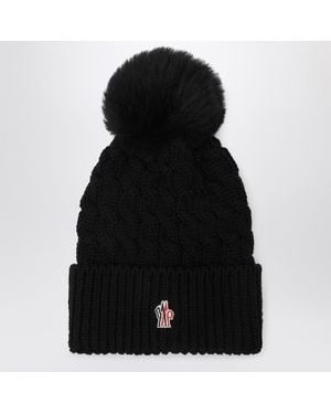 Moncler Wool Hat With Pom Pom - Black